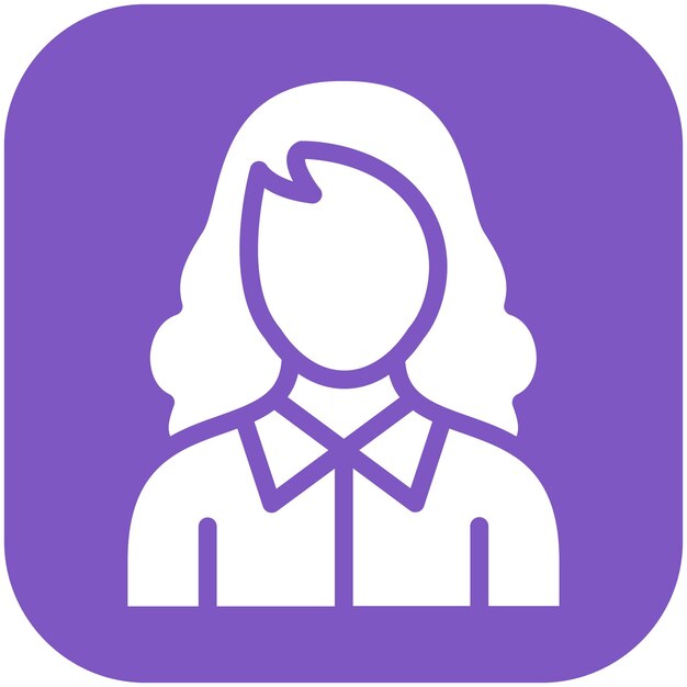 Ilustración del icono vectorial de la niña del conjunto de iconos de Generation Gap