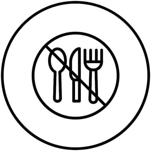 Ilustración del icono vectorial de No comer del conjunto de iconos de Ramadán