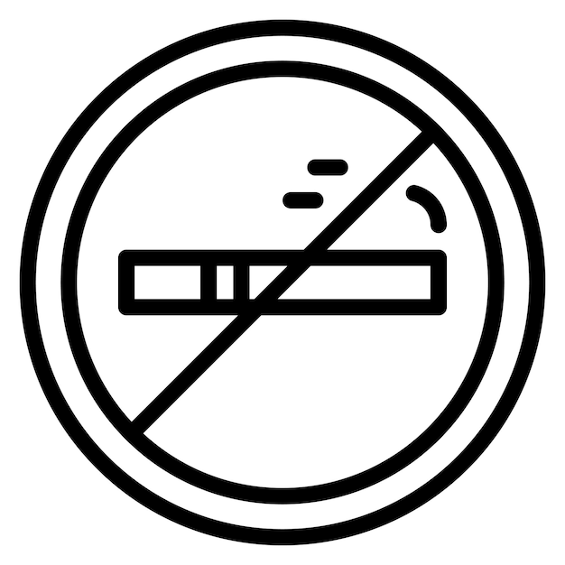 Ilustración del icono vectorial de No Fumar del conjunto de iconos de bomberos