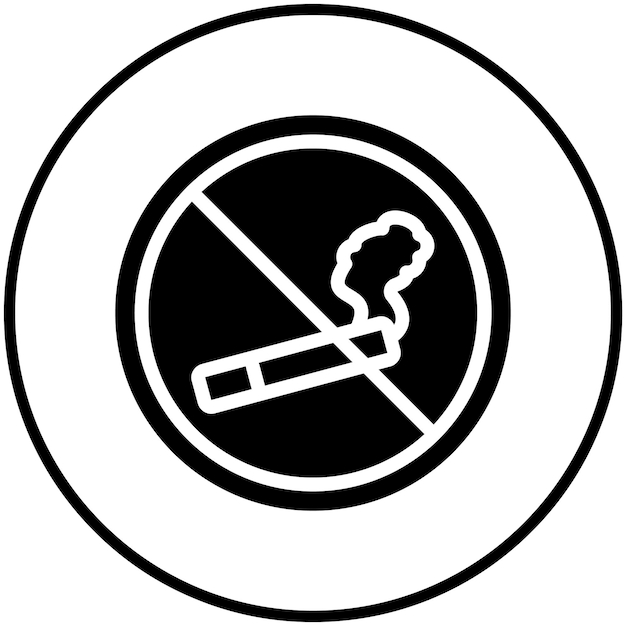 Ilustración del icono vectorial de No Fumar del conjunto de iconos de Ramadán