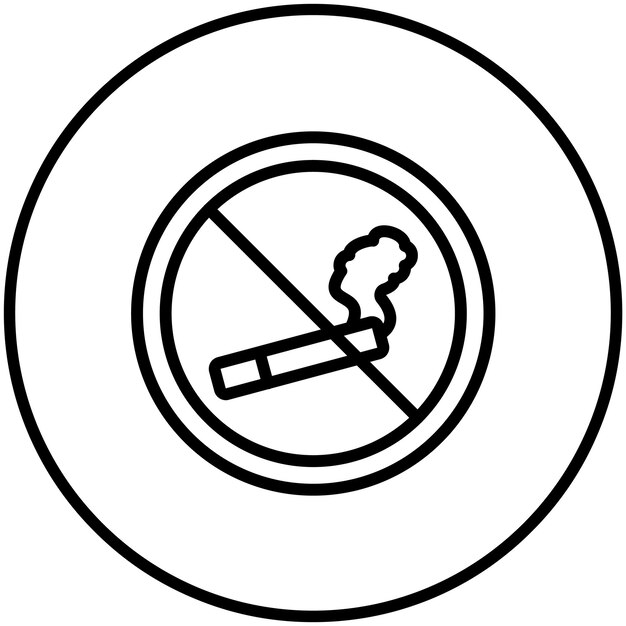 Ilustración del icono vectorial de No Fumar del conjunto de iconos de Ramadán