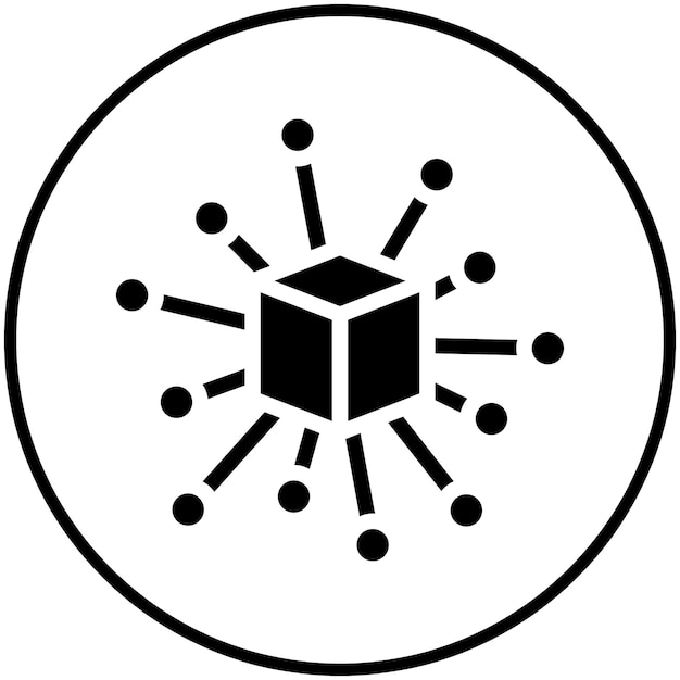Ilustración del icono vectorial de nodos del conjunto de iconos de criptomonedas