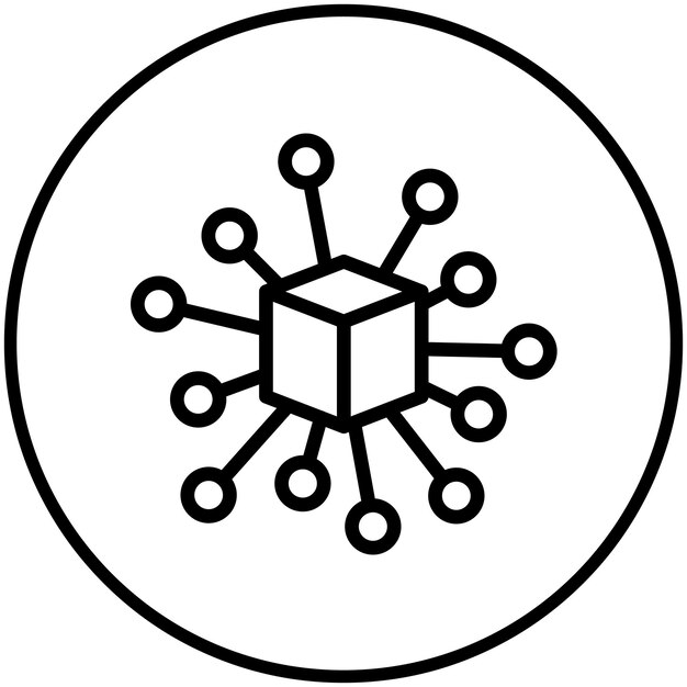 Ilustración del icono vectorial de nodos del conjunto de iconos de criptomonedas