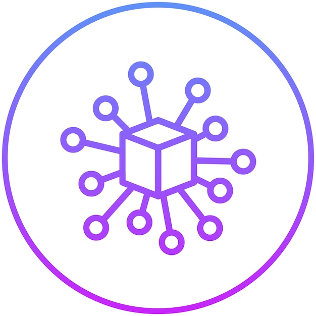 Ilustración del icono vectorial de nodos del conjunto de iconos de criptomonedas