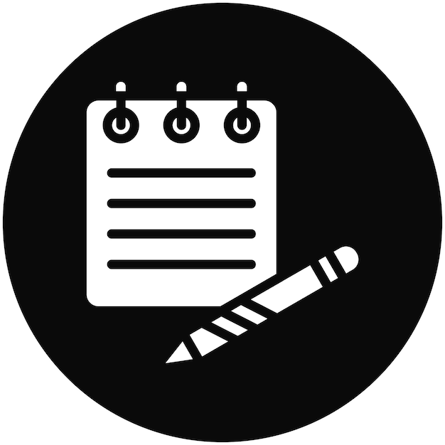 Ilustración del icono vectorial de la nota del conjunto de iconos de literatura