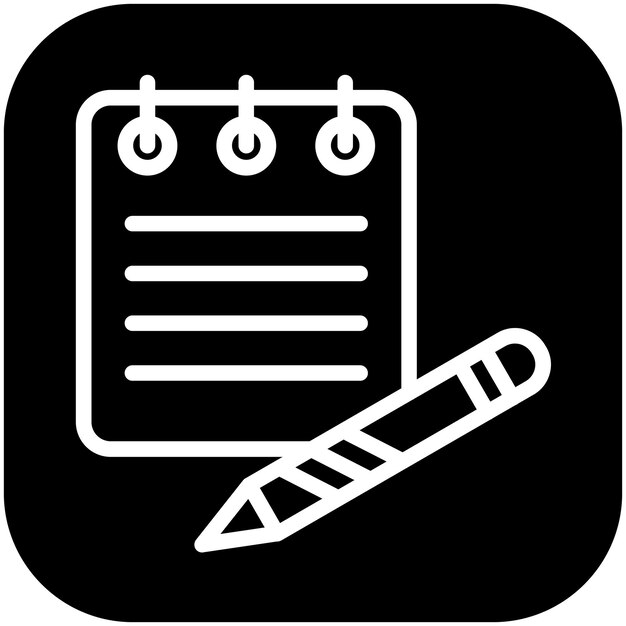 Ilustración del icono vectorial de la nota del conjunto de iconos de literatura