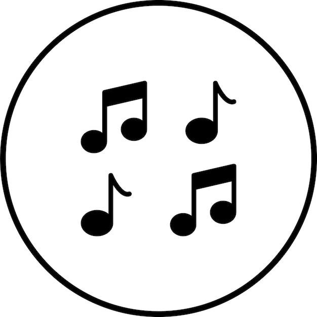 Ilustración del icono vectorial de notas musicales del conjunto de iconos de cumpleaños
