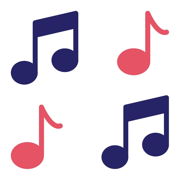 Ilustración del icono vectorial de notas musicales del conjunto de iconos de cumpleaños