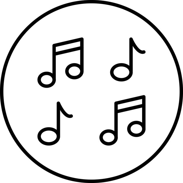 Ilustración del icono vectorial de notas musicales del conjunto de iconos de cumpleaños