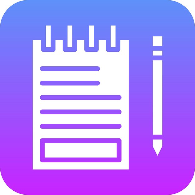 Ilustración del icono vectorial de Notes del conjunto de iconos de Investigación y Ciencia