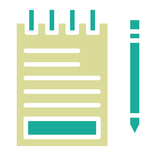 Ilustración del icono vectorial de Notes del conjunto de iconos de Investigación y Ciencia