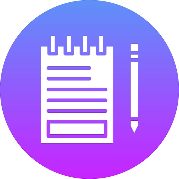 Ilustración del icono vectorial de Notes del conjunto de iconos de Investigación y Ciencia
