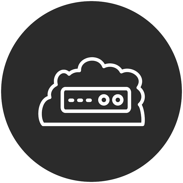 Ilustración del icono vectorial de la nube del conjunto de iconos de Cloud Computing