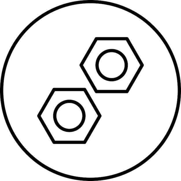 Ilustración del icono vectorial de la nuez del conjunto de iconos de reparación de automóviles