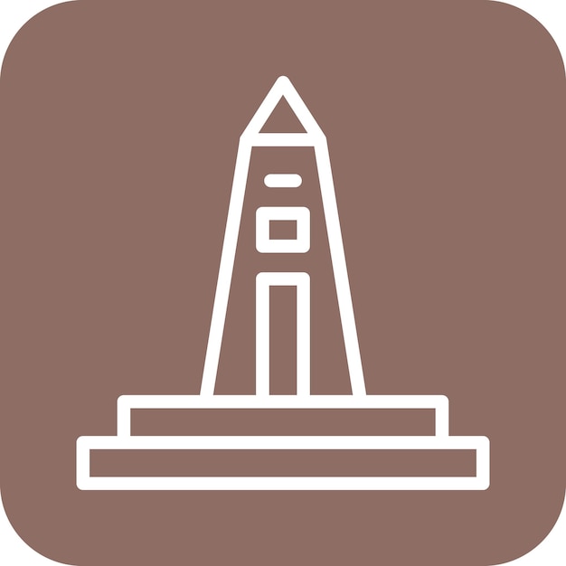 Ilustración del icono vectorial del obelisco del conjunto de iconos de la historia