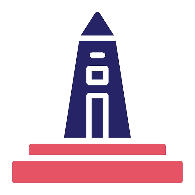 Ilustración del icono vectorial del obelisco del conjunto de iconos de la historia