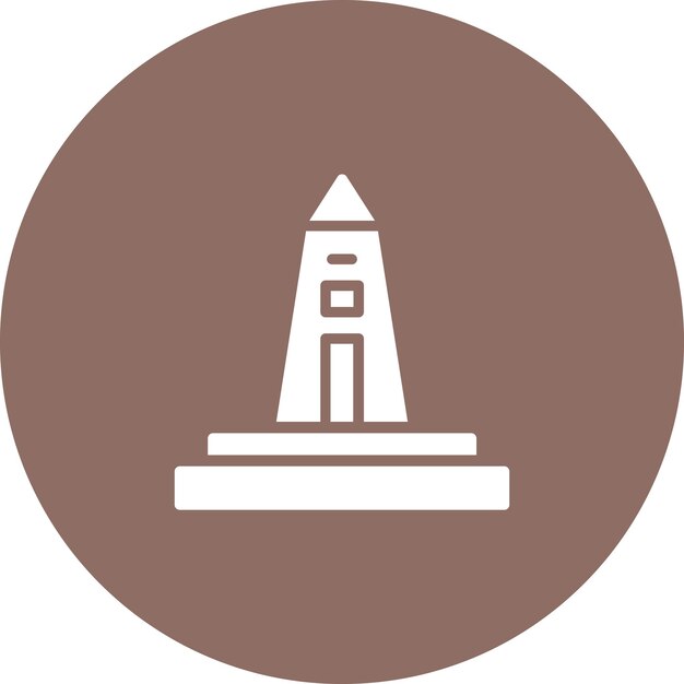 Ilustración del icono vectorial del obelisco del conjunto de iconos de la historia