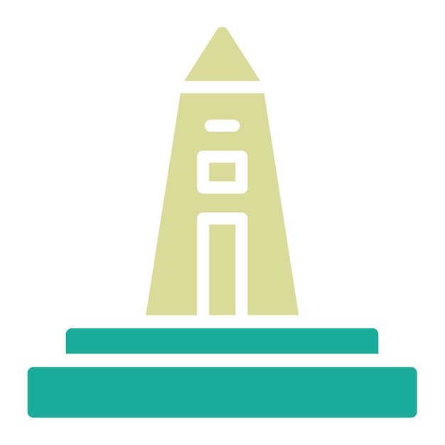 Ilustración del icono vectorial del obelisco del conjunto de iconos de la historia