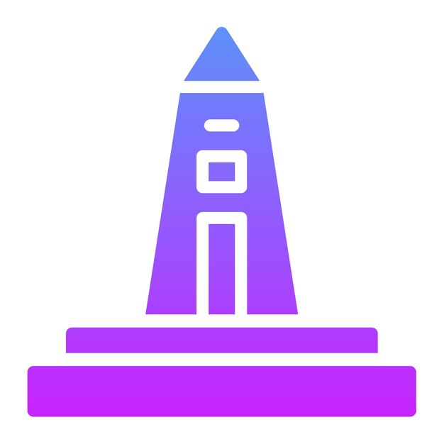 Ilustración del icono vectorial del obelisco del conjunto de iconos de la historia