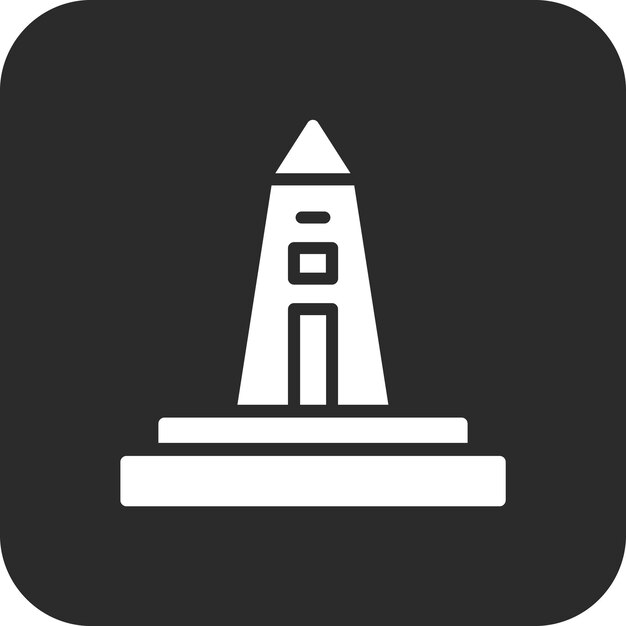 Ilustración del icono vectorial del obelisco del conjunto de iconos de la historia