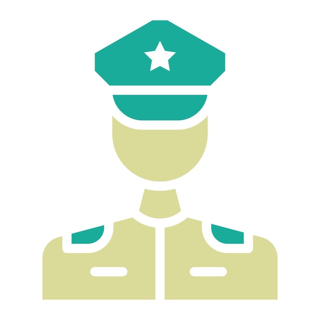 Ilustración del icono vectorial del oficial de policía del icono del bombero