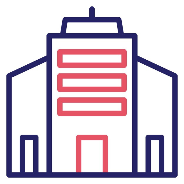 Ilustración del icono vectorial de la oficina del conjunto de iconos de inicio de negocio