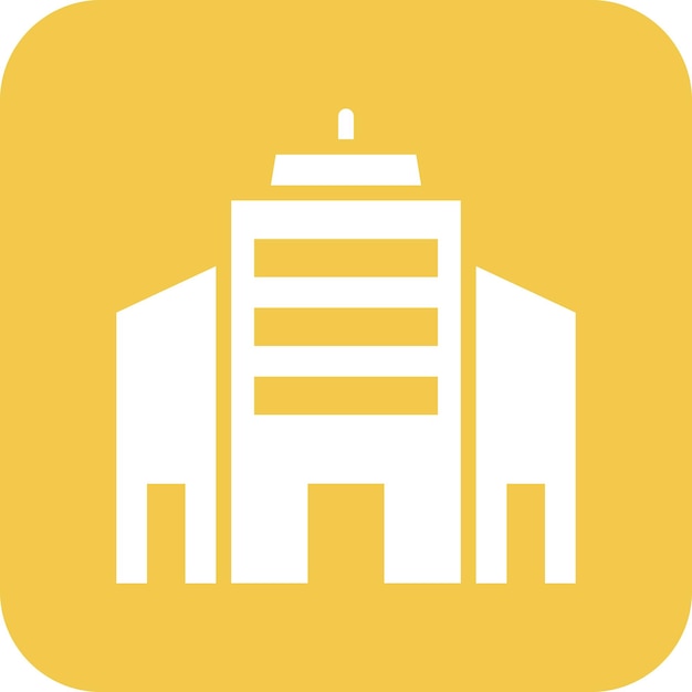 Ilustración del icono vectorial de la oficina del conjunto de iconos de inicio de negocio