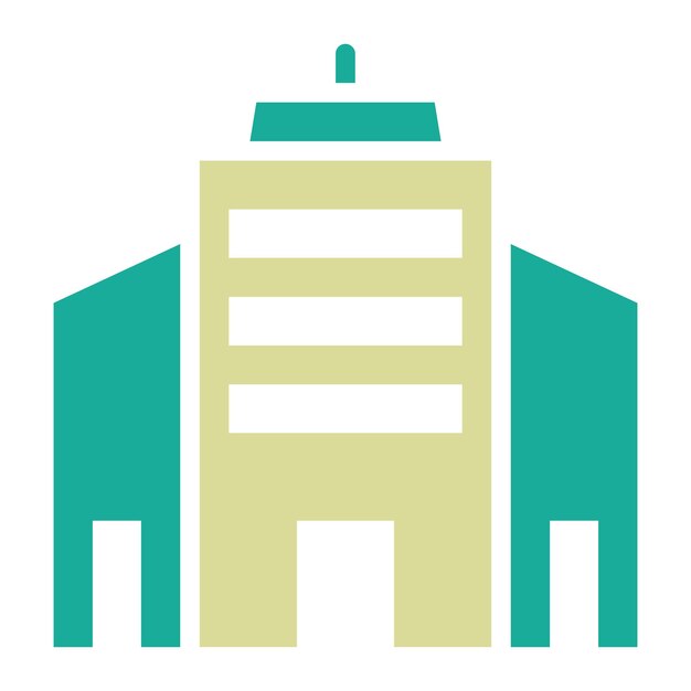 Ilustración del icono vectorial de la oficina del conjunto de iconos de inicio de negocio