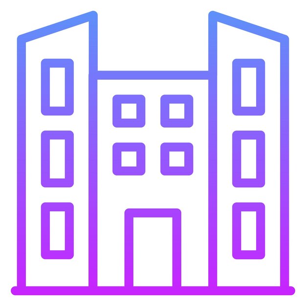 Ilustración del icono vectorial de la oficina del conjunto de iconos de negocios