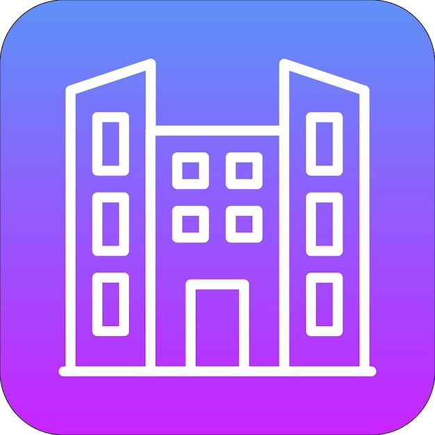 Ilustración del icono vectorial de la oficina del conjunto de iconos de negocios