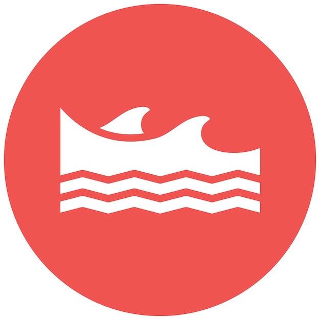 Ilustración del icono vectorial de olas del conjunto de iconos de la línea costera