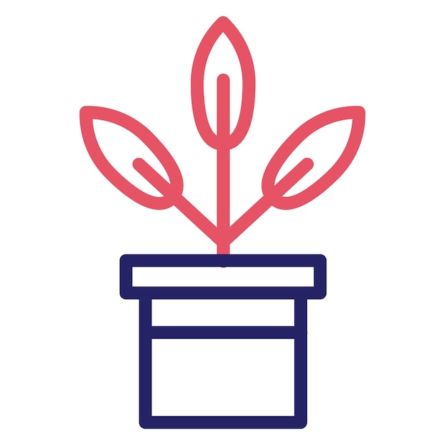 Ilustración del icono vectorial de la olla del conjunto de iconos de la primavera