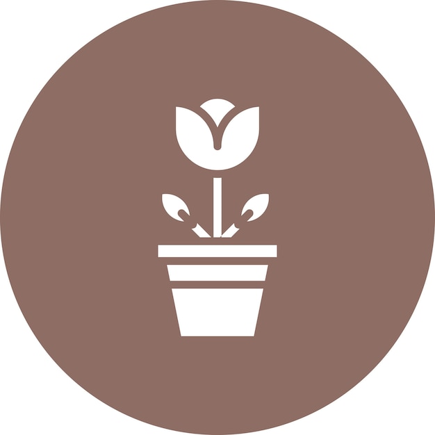 Ilustración del icono vectorial de la olla de flores del conjunto de iconos de la primavera