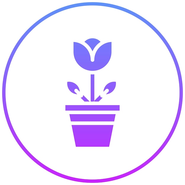 Ilustración del icono vectorial de la olla de flores del conjunto de iconos de la primavera