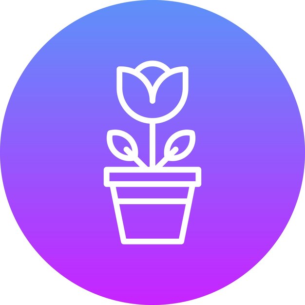 Ilustración del icono vectorial de la olla de flores del conjunto de iconos de la primavera