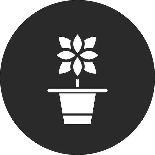 Ilustración del icono vectorial de la olla de flores del conjunto de iconos de la vida familiar