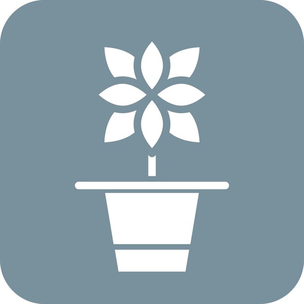Ilustración del icono vectorial de la olla de flores del conjunto de iconos de la vida familiar