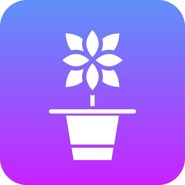 Ilustración del icono vectorial de la olla de flores del conjunto de iconos de la vida familiar