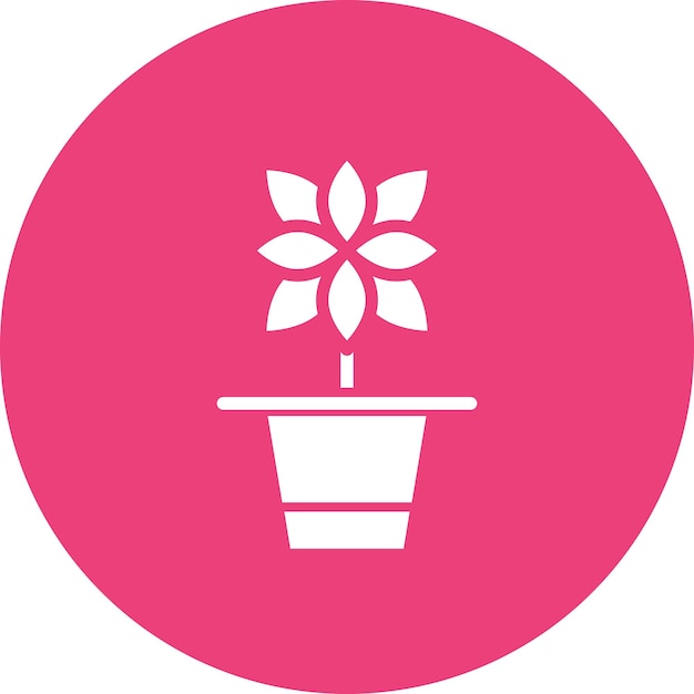 Ilustración del icono vectorial de la olla de flores del conjunto de iconos de la vida familiar