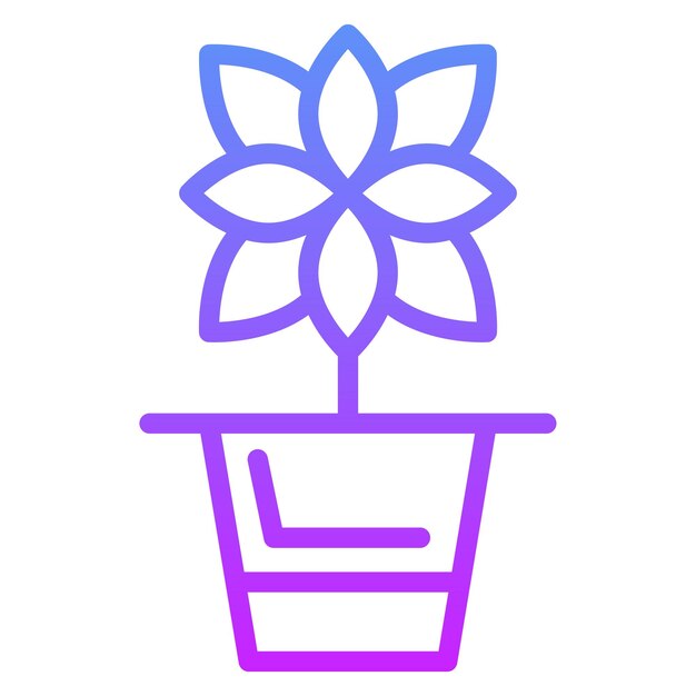 Ilustración del icono vectorial de la olla de flores del conjunto de iconos de la vida familiar