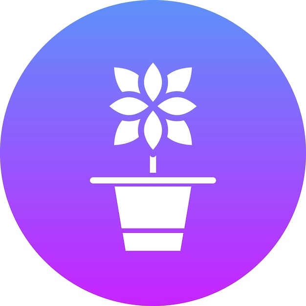 Ilustración del icono vectorial de la olla de flores del conjunto de iconos de la vida familiar