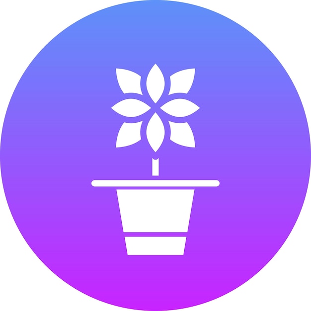 Vector ilustración del icono vectorial de la olla de flores del conjunto de iconos de la vida familiar