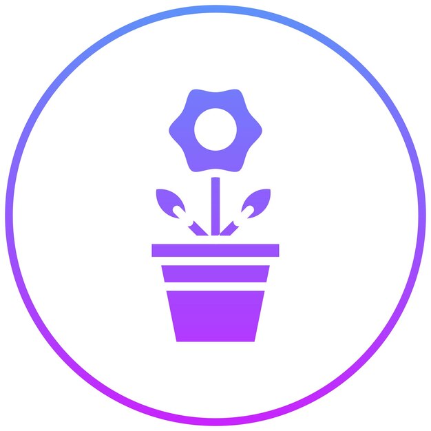 Ilustración del icono vectorial de la olla de flores grande del conjunto de iconos de la primavera