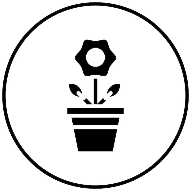 Ilustración del icono vectorial de la olla de flores grande del conjunto de iconos de la primavera