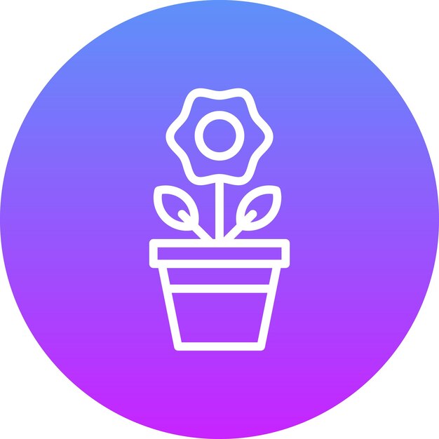 Ilustración del icono vectorial de la olla de flores grande del conjunto de iconos de la primavera