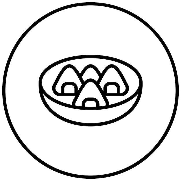 Vector ilustración del icono vectorial de onigiri del conjunto de iconos de world cuisine