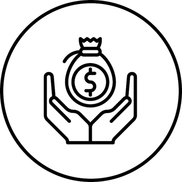 Ilustración del icono vectorial de la organización sin fines de lucro del conjunto de iconos de contabilidad