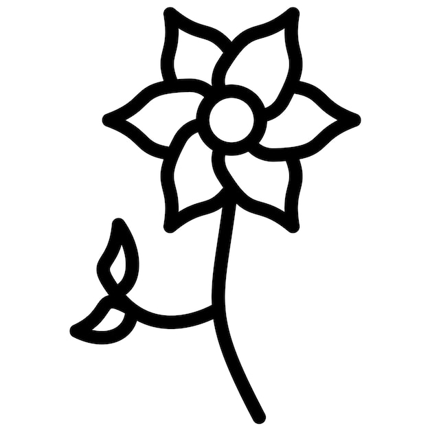 Ilustración del icono vectorial de orquídeas del conjunto de iconos de flores