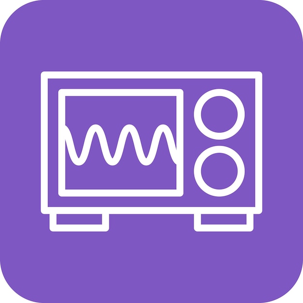 Ilustración del icono vectorial del osciloscopio del conjunto de iconos de ingeniería