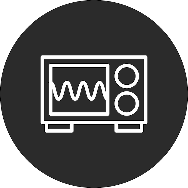 Ilustración del icono vectorial del osciloscopio del conjunto de iconos de ingeniería